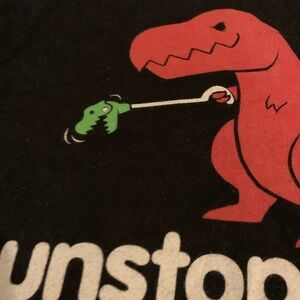 Dinosaur Black Unstoppable T- Shirt Size L